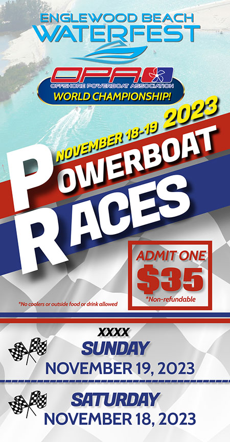 Ticket preview: Englewood Beach Waterfest OPA Powerboat Races World Championship Nov 18-19, 2023, $35