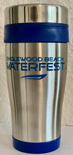 tumbler with the waterfest logo printed on it