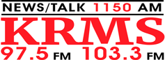 KRMS News/Talk 1150 AM, 97.5 FM 103.3 FM logo