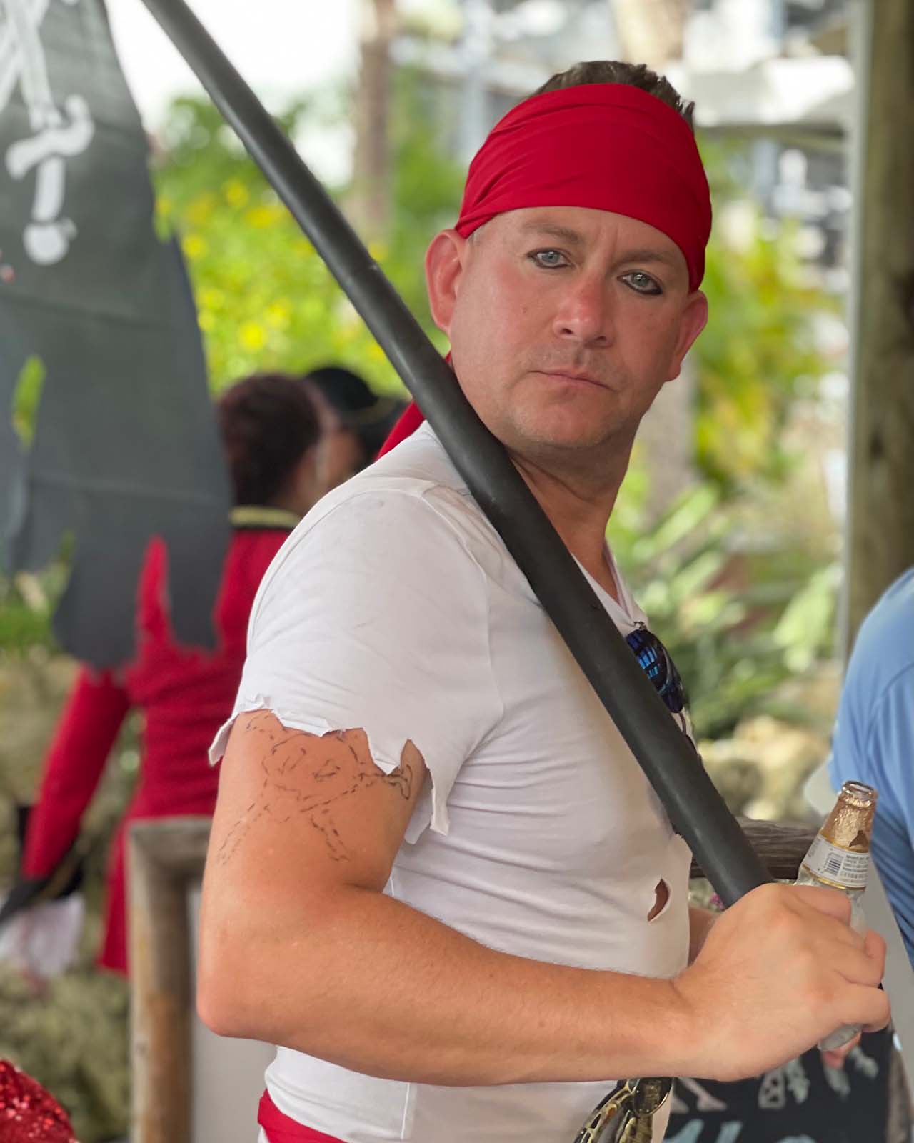 Man wearing pirate costume